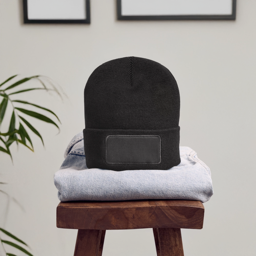 Recycled Patch Beanie - dark grey