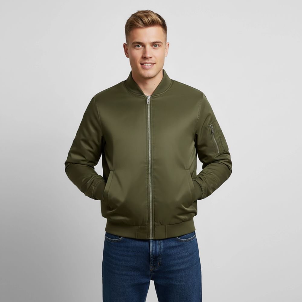 Unisex Bomber Jacket - khaki