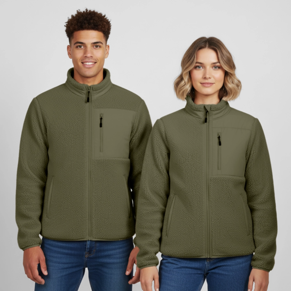 Stanley/Stella RELAXED FIT Unisex sherpa jacket - khaki