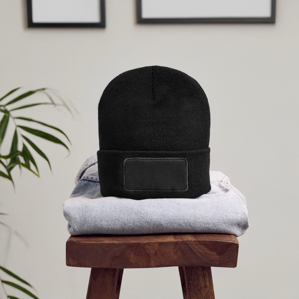 Recycled Patch Beanie - black