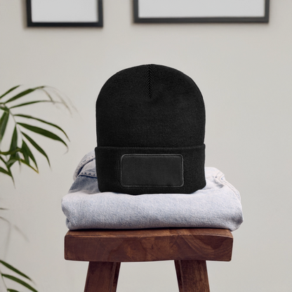 Recycled Patch Beanie - black