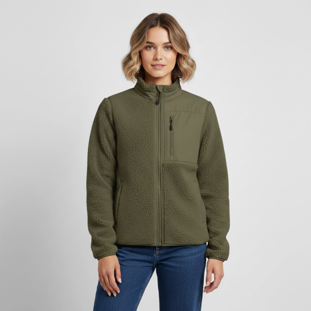 Stanley/Stella RELAXED FIT Unisex sherpa jacket - khaki